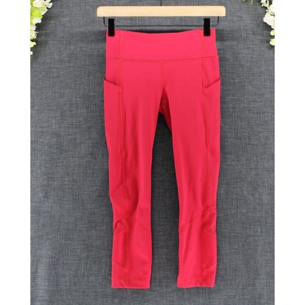 Lululemon Pants Women's Pace Rival Crop 22" Luxtreme Running True Red Sz 2